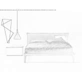 Double bed with upholstered headboard Valderoy