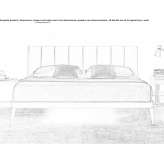 Double bed upholstered in leather Goeta