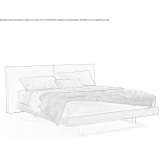 Wooden double bed with upholstered headboard Rochlitz