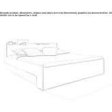 Wooden double bed with headboard for storage Machen