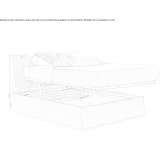 Fabric bed with storage and removable cover Nadas