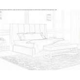 Velor double bed with upholstered headboard Heist