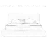 Double fabric bed with upholstered headboard Mound