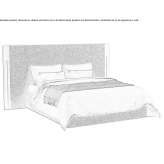 Double woolen bed with a high headboard Carouge