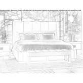 Leather double bed with upholstered headboard Heist