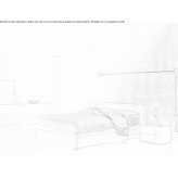 Ash bed with upholstered headboard Pringi
