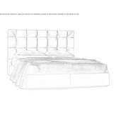 Leather bed with upholstered headboard Sukth
