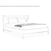 Double bed with upholstered headboard Mihla