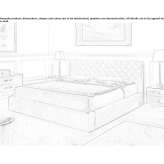 Double fabric bed with upholstered headboard Corongo
