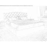 Fabric double bed with quilted headboard Corongo