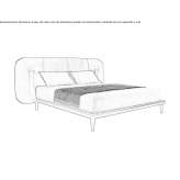 Wooden double bed with upholstered headboard Noizay