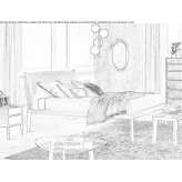Double bed with upholstered headboard Dacula