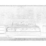 Double bed with upholstered headboard Flessau