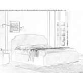 Bed with storage and upholstered headboard Traganon