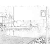 Materiałowe łóżko ze schowkiem z pikowanym zagłówkiem Traganon