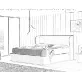 Bed with storage and upholstered headboard Traganon