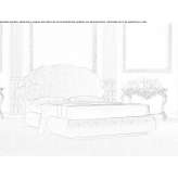 A double bed upholstered in fabric in a classic style Traganon