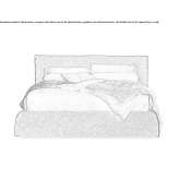 Double fabric bed with upholstered headboard Brummen