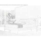 Double fabric bed with upholstered headboard Traganon