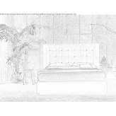 Podwójne łóżko z tkaniny z pikowanym zagłówkiem Traganon