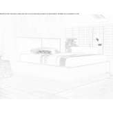 Double fabric bed with upholstered headboard Traganon