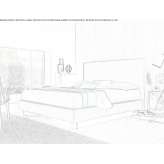 Double fabric bed with high headboard Traganon