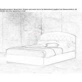 Fabric bed with a removable cover and upholstered headboard Toulouse