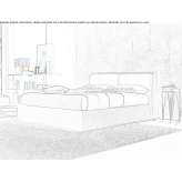 Double fabric bed with upholstered headboard Traganon