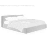 Double fabric bed with upholstered headboard Silute
