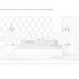 Double bed with a quilted headboard Boaco