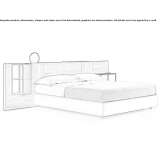 Wooden double bed with integrated bedside tables Vanatori