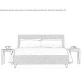 Double bed with upholstered headboard Wilton