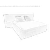 Double bed upholstered in fabric Zerfaliu