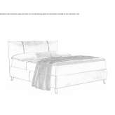 Double bed with upholstered headboard Wilton