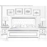 Double bed with a quilted headboard Akron
