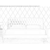 Leather double bed with a quilted headboard Campsie