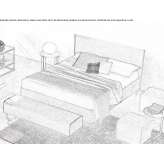 Double bed with upholstered headboard Wilton