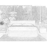 Double bed with upholstered headboard Wilton
