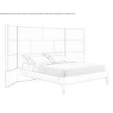 Double bed with upholstered headboard Zena