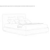 Bed upholstered in fabric with a removable cover Nelas