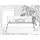 Double bed with upholstered headboard Wilton