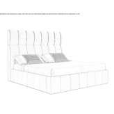 Double bed with upholstered headboard Zena