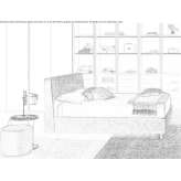 Double bed with upholstered headboard Niksar