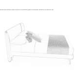 Double bed with upholstered headboard Wilton
