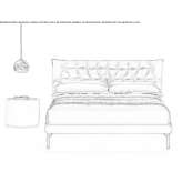 Double bed with a quilted headboard Niksar