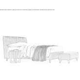 Double bed with upholstered headboard Wilton