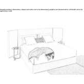 Double fabric bed with upholstered headboard Aalst