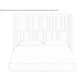 A suspended fabric bed with a high and upholstered headboard Berwick