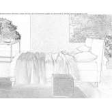 Double bed with upholstered headboard Wilton