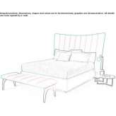 Double fabric bed with upholstered headboard Boiany
